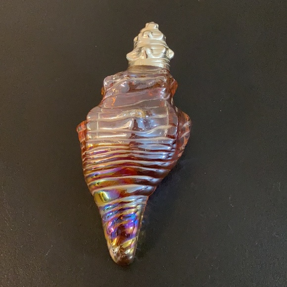 Vintage Avon Iridescent Glass Seashell with Field Flowers Foaming Bath Oil - Picture 3 of 6